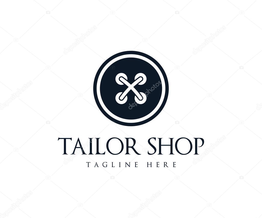 Tailor logo design. Garment and Handmade logo design. Button vector icon