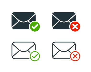 E- posta simgesi ayarlandı. E- posta simgesini sil. Posta simgesi seti. Doğrulanmış e- posta simgesi basit dış hat vektörü
