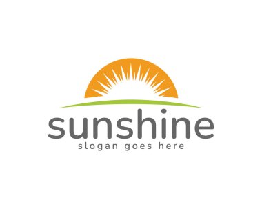 Güneş logosu tasarımı. Güneş simgesi vektör şablonu. Güneş yaz logosu tasarımı