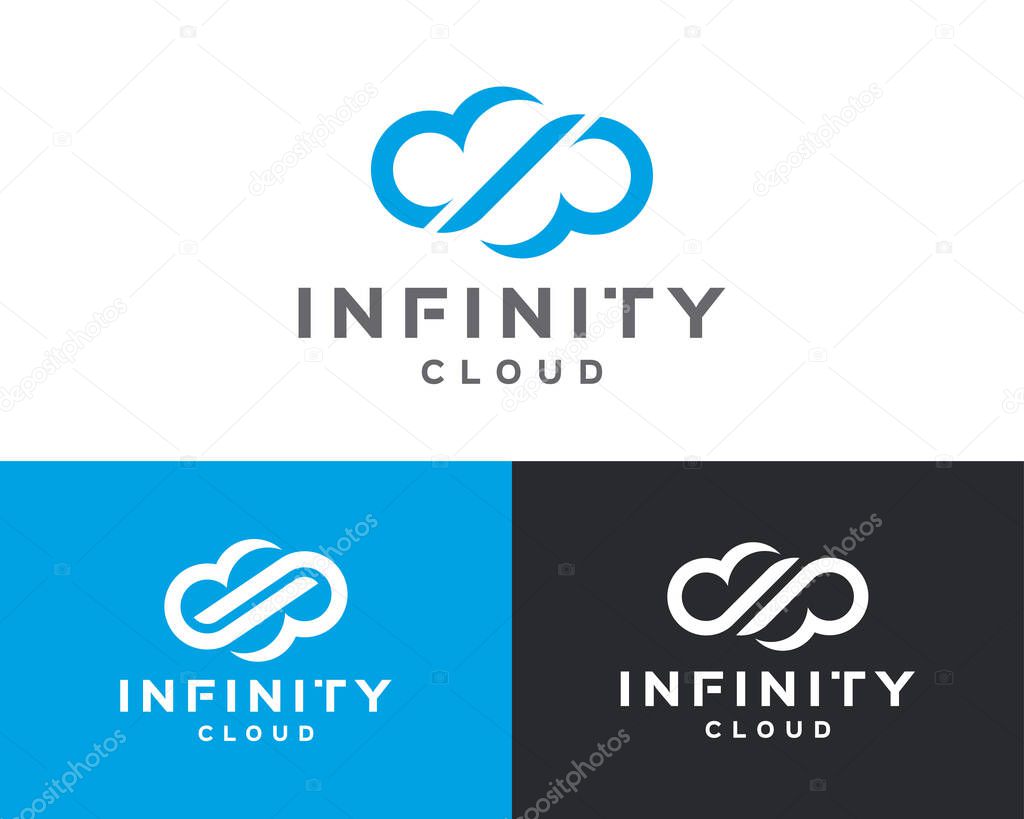 Infinity cloud logo design. Cloud logo design template