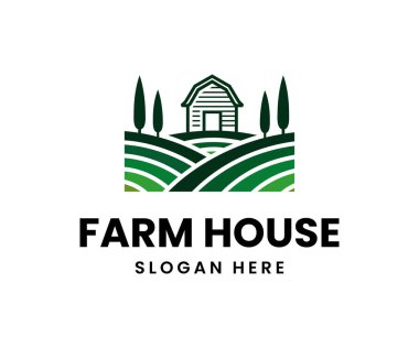 Tarım çiftliği logosu tasarımı. Çiftlik logosu tasarım vektör şablonu