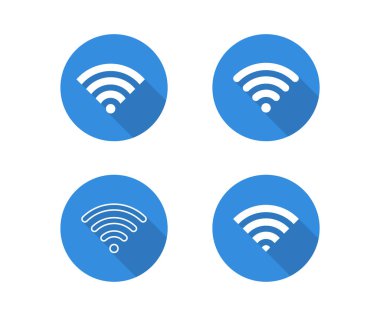 Karı simgesi seti. Kablosuz internet bağlantısı sinyali. Wi-fi işareti ve sembol vektör şablonu