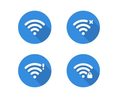Wifi sinyal simgesi ayarlandı. Kablosuz sinyal simgesi. Kablosuz ve Wi-fi simgelerinin bir koleksiyonu