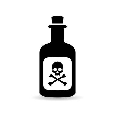 Zehirli şişe işareti. Zehirli şişe simgesi beyaz arkaplanda izole edildi.
