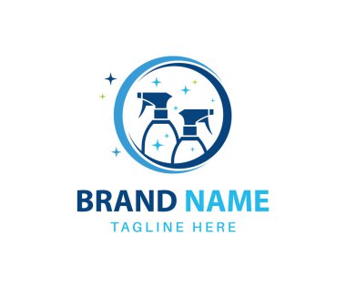 Temizlik logosu tasarımı. Temizlik hizmetleri logosu tasarımında spreyler yeni bir doğal semboldür.