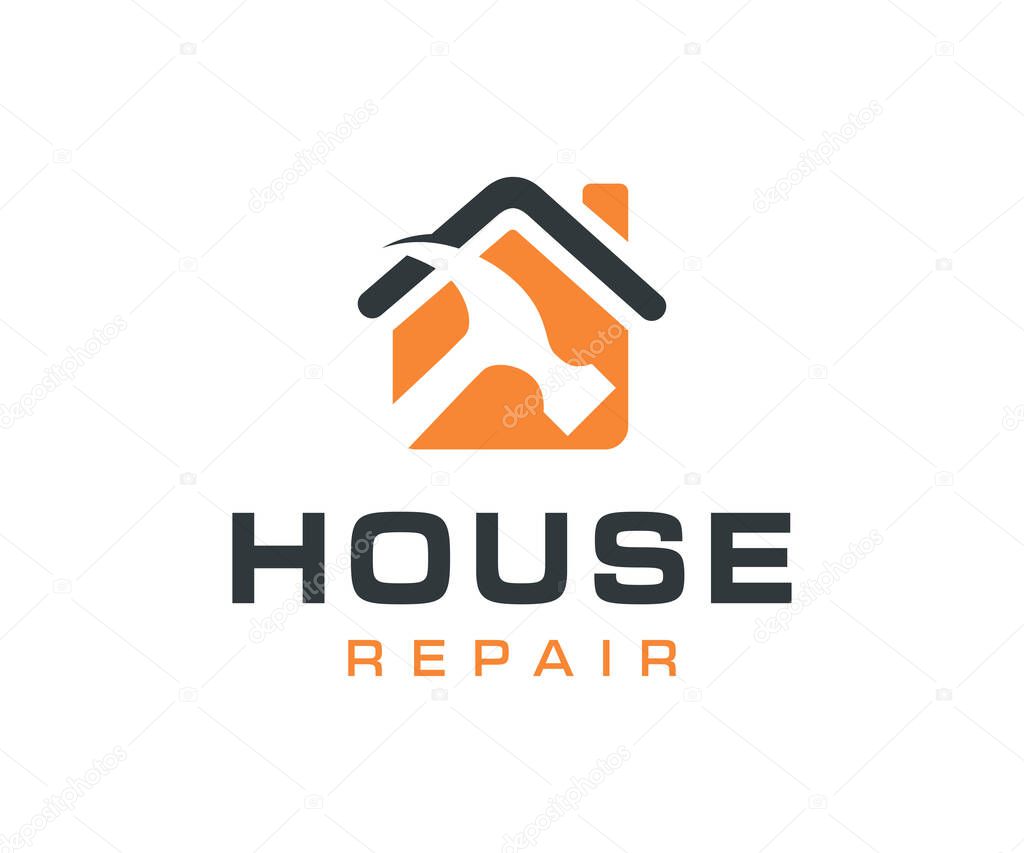 Home repair logo vector template, Construction, House repair logo design