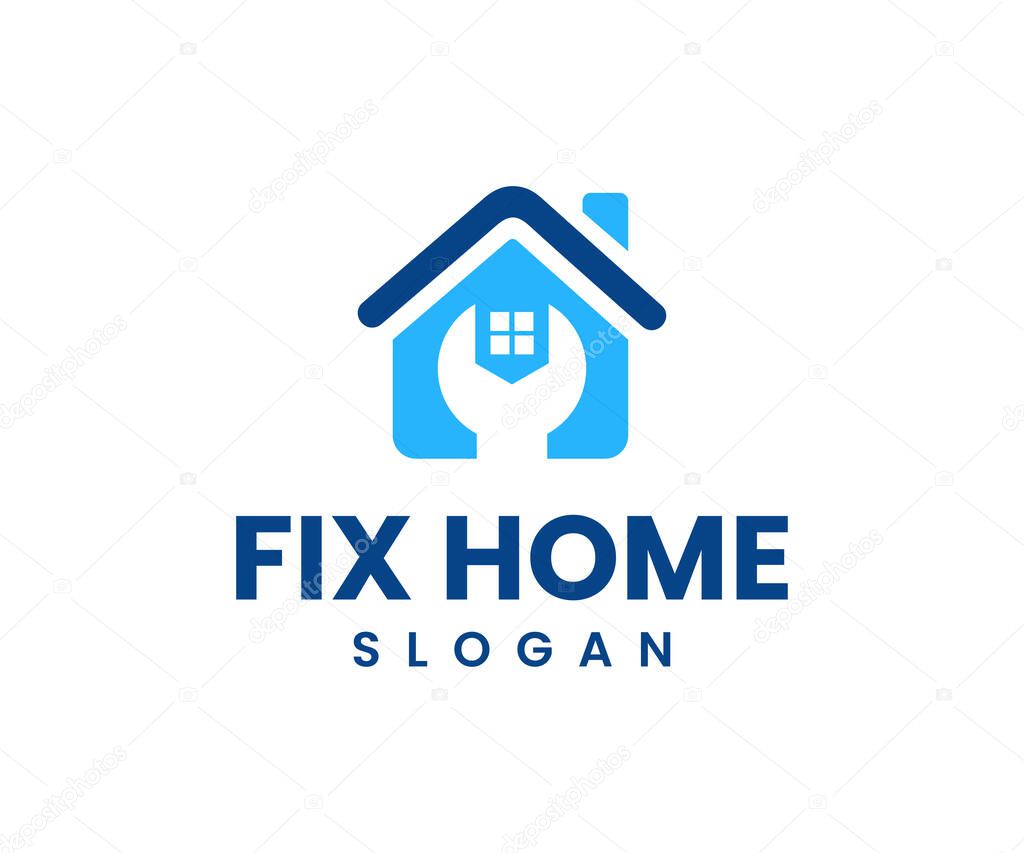 Home repair logo. House, Real Estate logo, Construction logo, Building logo design