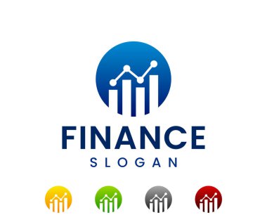 Muhasebe ve finansal logo tasarım şablonu. Finans sektörü logosu tasarımı