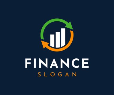 Finansal logo vektör çizimi. Muhasebe logosu tasarımı kavramı