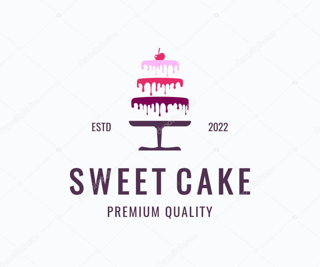 Cake logo design template. Bakery shop logo design vector. Cake shop logo design