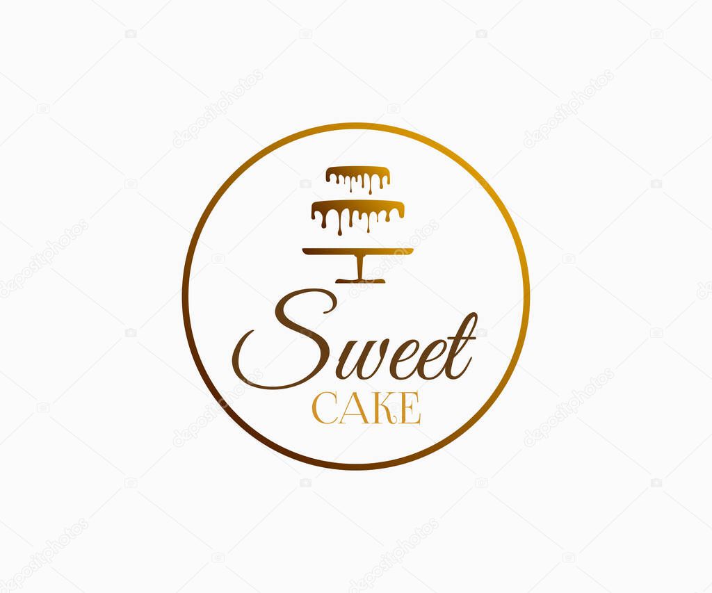 Cake logo design. Bakery shop logo design vector