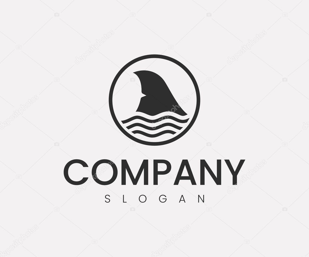 Shark Fin Logo Template. Shark Fin Icon Vector