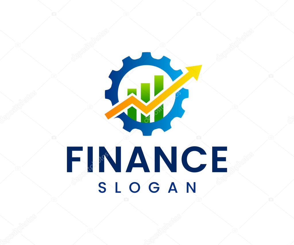 Gear Financial Logo Design. Finance Service Logo Design