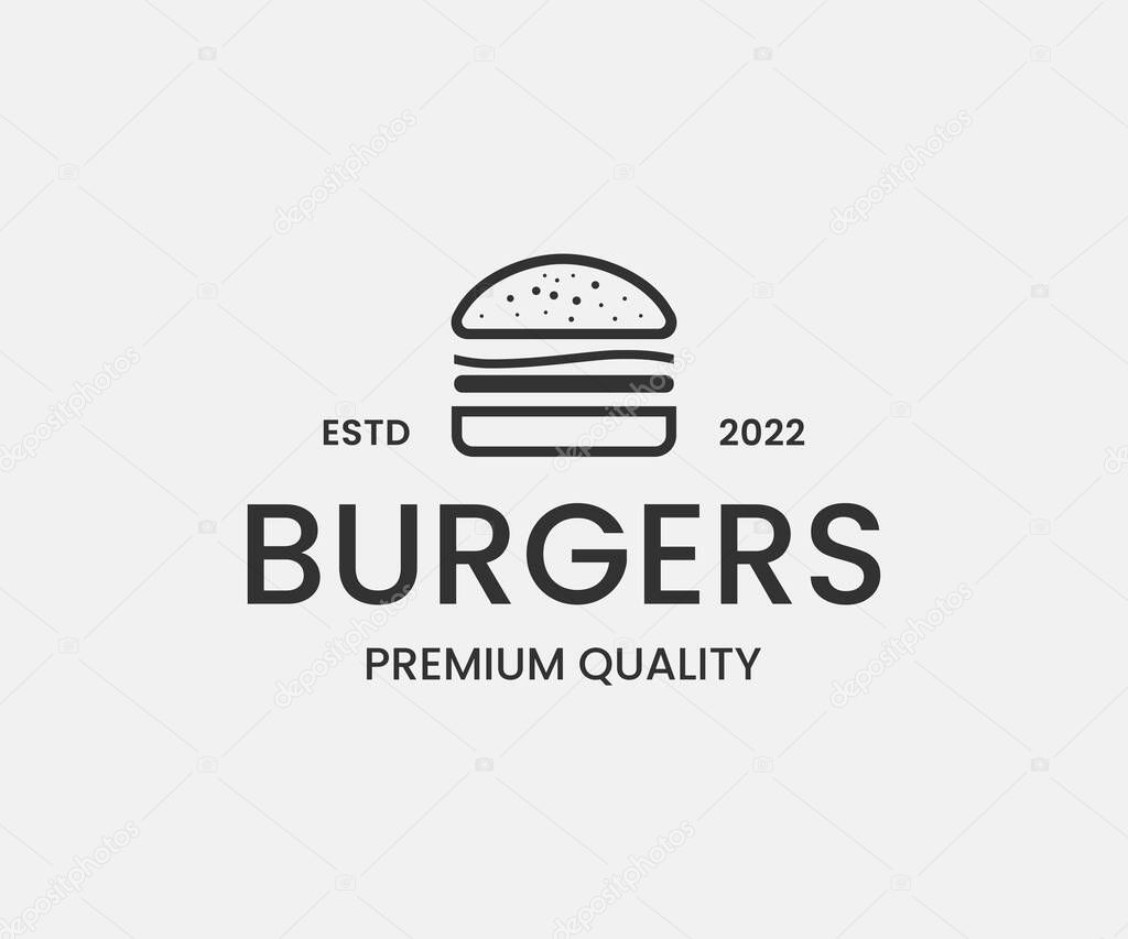Burger logo design template. Hamburger logo icon design. Fast food logo design template