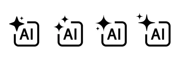 Ai simge oluşturdu. Ai simgesi hazır. Yapay zeka yıldızı ve kare simgesi. Yıldız sembollü yapay zeka logosu. Yapay zeka teknolojisi ve Makine öğrenme konsepti.