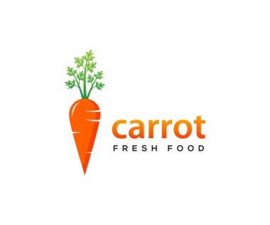 Havuç taze gıda logosu tasarım şablonu. Havuç vektör simgesi