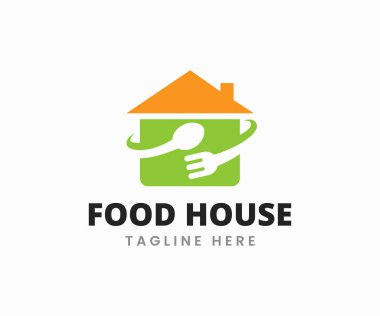 Ev yemeği logosu tasarımı. Restoran logo tasarım şablonu