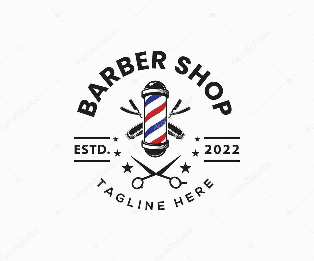 Barber shop logo design. Salon logo design. Barbershop logo design template