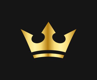 Altın Crown Vektör Şablonu. Taç İşareti Sembolü