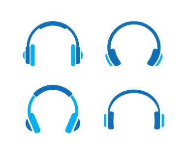 Kulaklık ikonu. Kulaklık siluetleri vektörleri. Kulaklık simgeleri