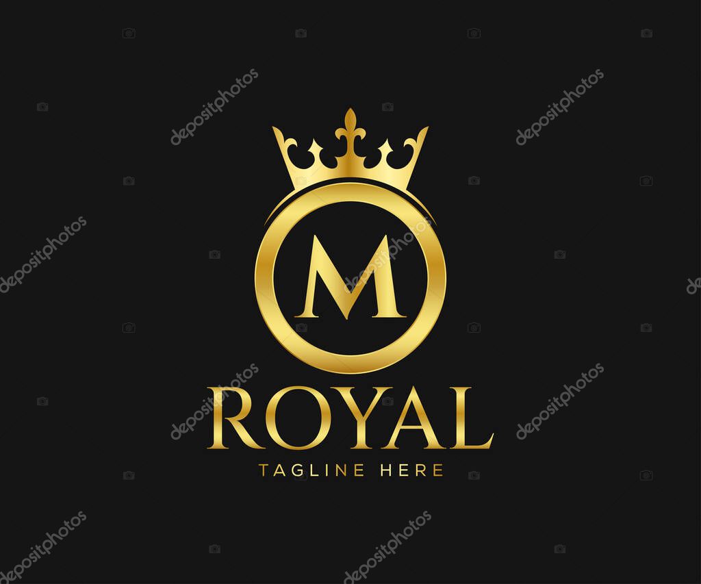 Luxurious M Letter Logo Design. Letter M Logo Design Template.