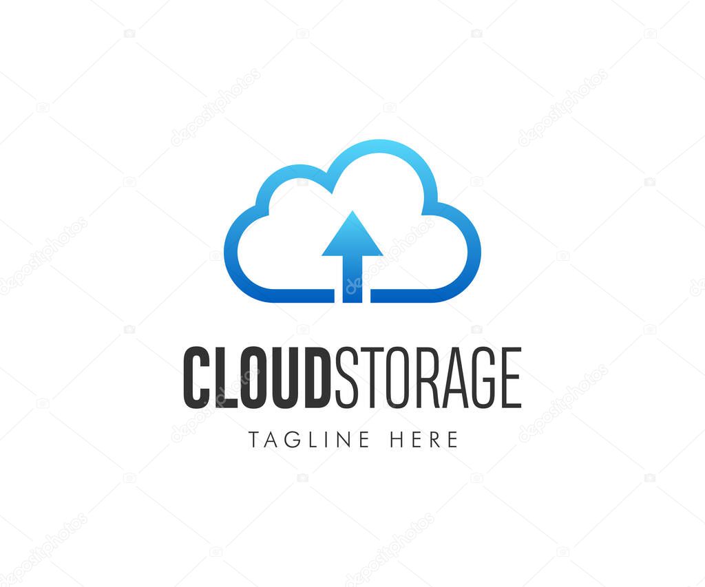 Cloud Storage Logo. Network Cloud Logo Design.