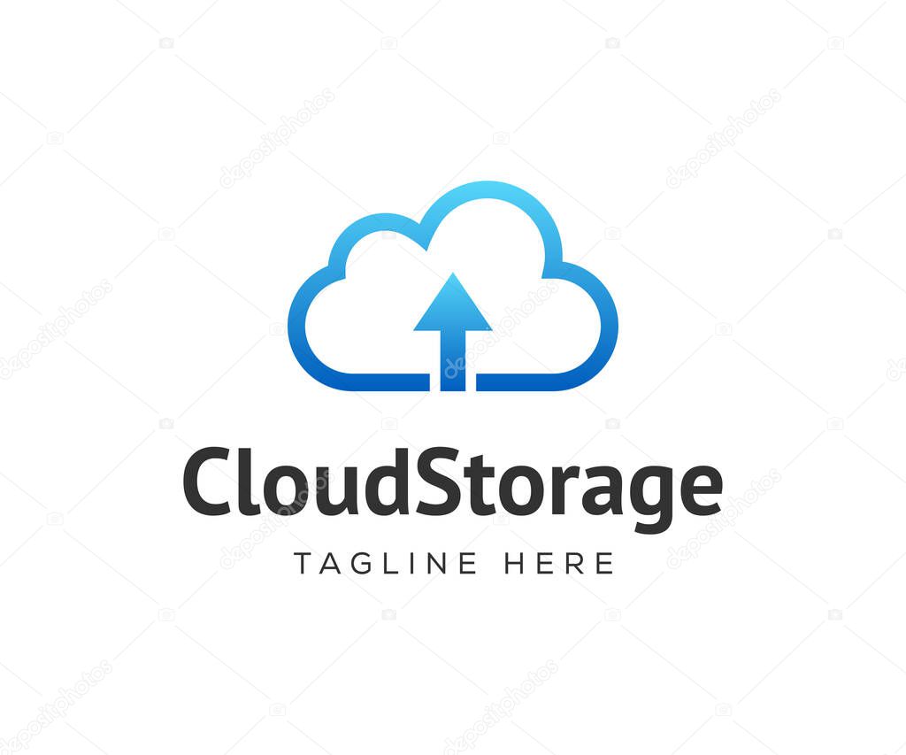 Cloud Storage Logo. Network Cloud Logo Design. Cloud icon