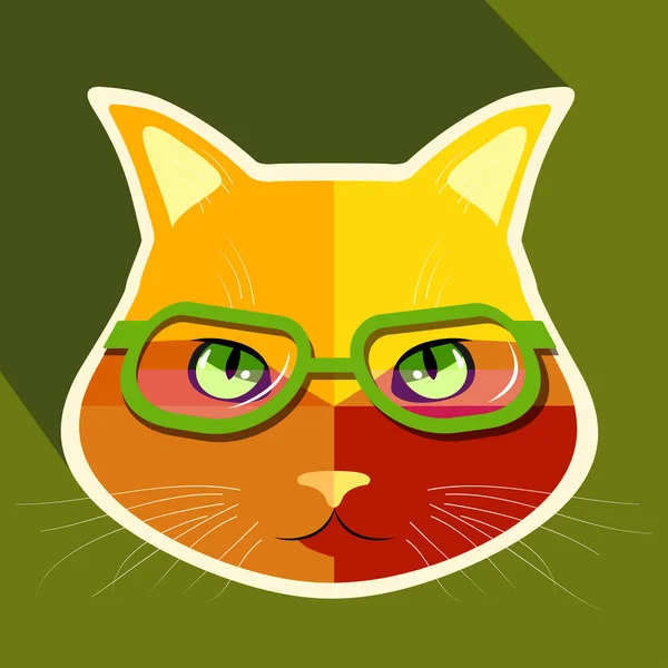 Γάτα Γυαλιά Διανυσματική Απεικόνιση — Διανυσματικό Αρχείο