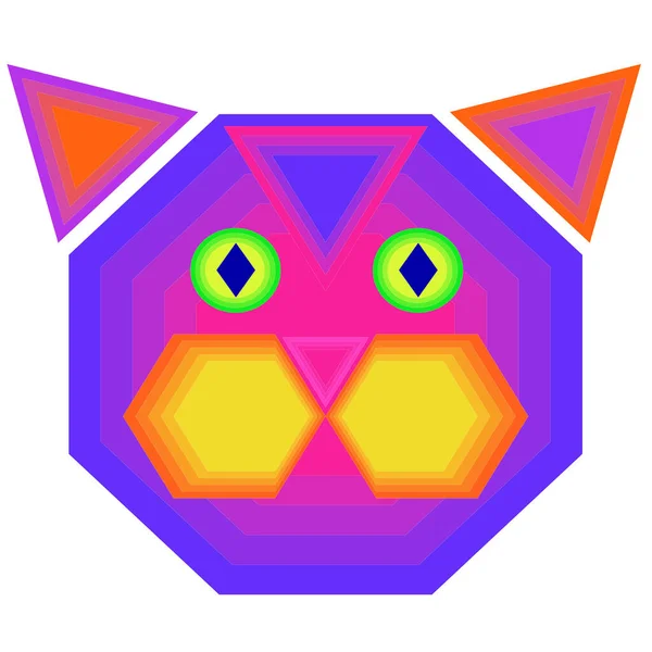 Kleurrijke Abstracte Geometrische Kat Achtergrond Vectorillustratie — Stockvector