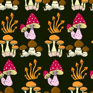 mantar vektör resimleme arkaplanı 