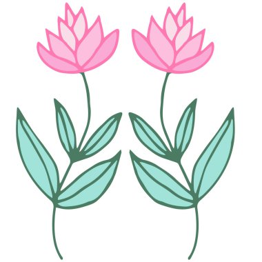 Çiçek desenli vektör çizimi