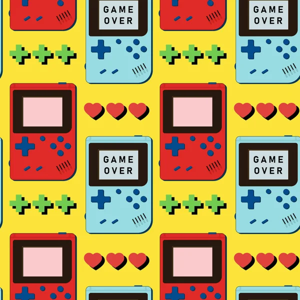 stock vector Game consoles pattern. Game consoles computer games. For print