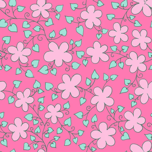 花型粉红色 无缝插画 印刷用 — 图库矢量图片