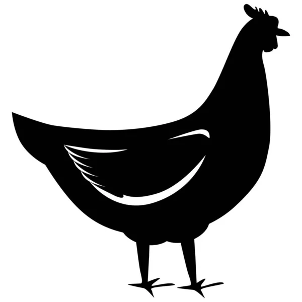 Domestic Hen Poultry Yard Vector Illustration — Vettoriale Stock