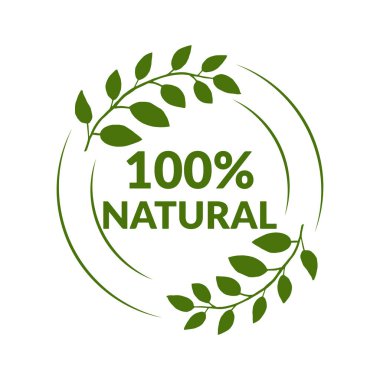 Yaprak simgesi resimli yeşil çelenk,% 100 doğal tasarım çizimi