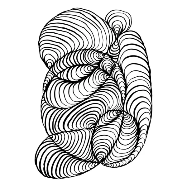Abstrakte Schwarz Weiß Doodle Linien Verwirrungsmuster — Stockvektor