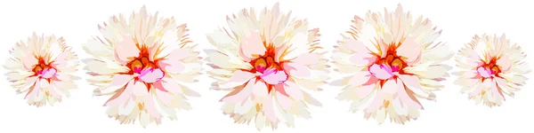 白い背景に隔離された水彩の熱帯の花のセット — ストックベクタ