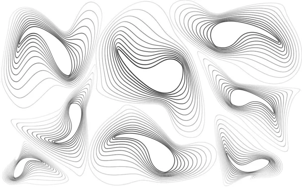 一组波浪形抽象线 — 图库矢量图片#