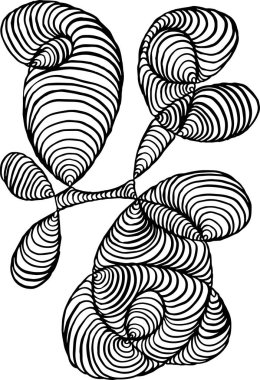 soyut siyah beyaz el karalama çizgileri, karmaşa deseni