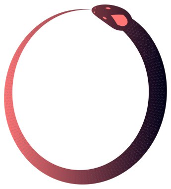 Yılan kendi kuyruğunu ısırır. Ouroboros pullu yılan.