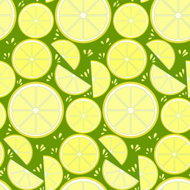 Kusursuz limon deseni. limon ve limon dilimlerinin arkaplanı.