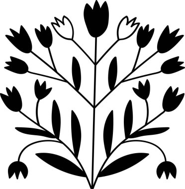 Çiçekli vektör illüstrasyonu.