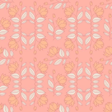 Pembe arka planda bir yaprak deseni