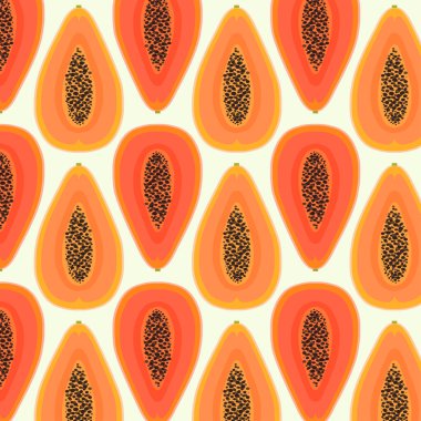 Papaya ile kusursuz desen. renkli arkaplan