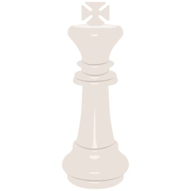 Beyaz kral satranç figürü, vektör illüstrasyonu