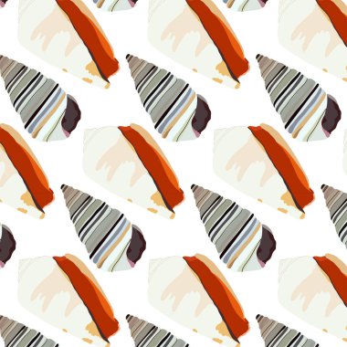 Deniz kabuklu desen. Vektör çizimi. Yazdırma.