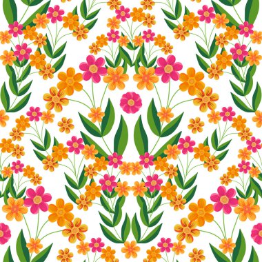 Çiçekli desen. Vektör çizimi. Yazdırma.