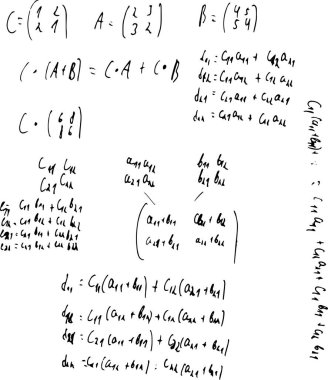 Matematiksel denklemler. Arkaplan ile yazılmış teorem formülleri 