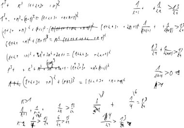 Matematiksel denklemler. Arkaplan ile yazılmış teorem formülleri 