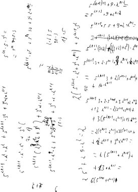Matematiksel denklemler. Arkaplan ile yazılmış teorem formülleri 